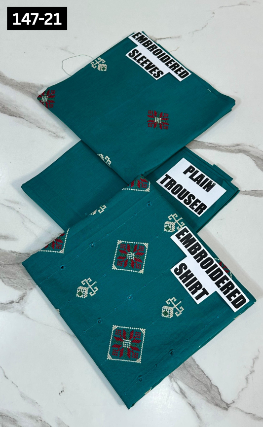 VOL 147 | DS 21 | EMBROIDERED COTTON CAMBRIC 2PC