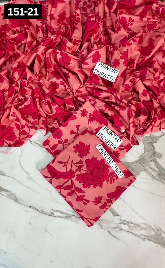 VOL 151 | DS 21 | DIGITAL PRINTED LINEN 3PC LINEN DUPATTA