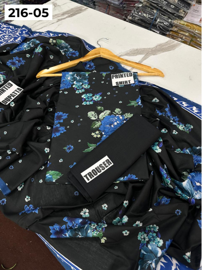 VOL 216 | DS 05 | Mirha LAWN 3PC | DIGITAL PRINTED LAWN SHIRT PLAIN TROUSER LAWN DUPATTA