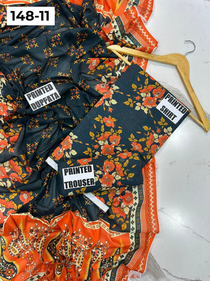 VOL 148 | DS 11 | DIGITAL PRINTED LAWN 3PC VOIL LAWN DUPATTA