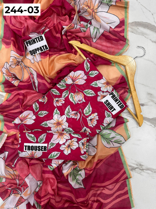 VOL 244 | DS 03 | SAPPHIRE | DIGITAL PRINTED LAWN THREE PIECES