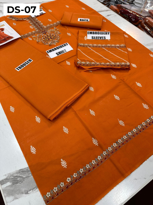 | DS 07-ORANGE | KIDS EMBROIDERED LAWN 2PC