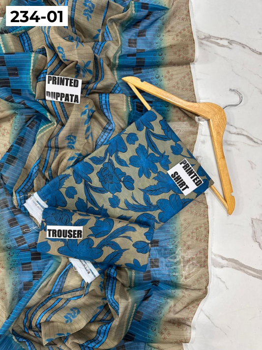 VOL 234 | DS 01 | Baroque | DIGITAL PRINTED LAWN THREE PIECES