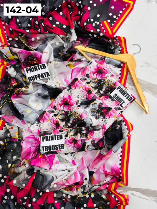 VOL 142 | DS 04 | DIGITAL PRINTED LAWN 3PC VOIL LAWN DUPATTA
