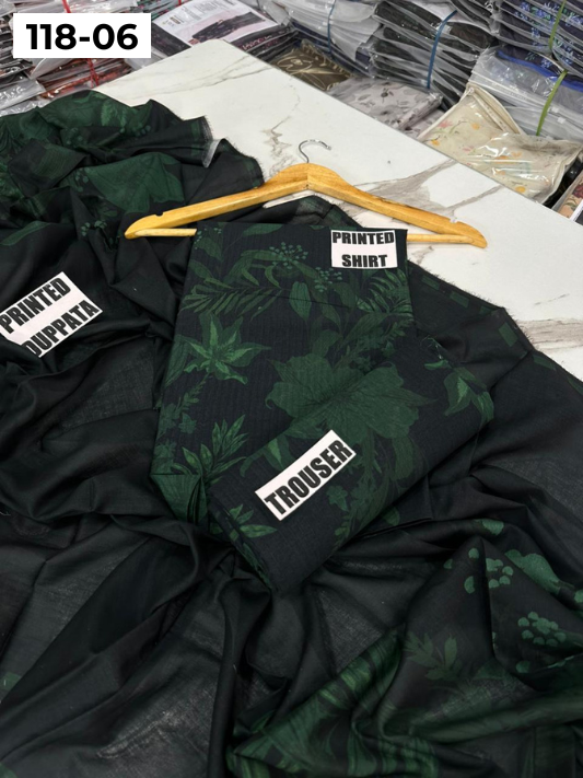 VOL 118 | DS 06 | DIGITAL PRINTED BANADORA LAWN 3PC VOIL LAWN DUPATTA