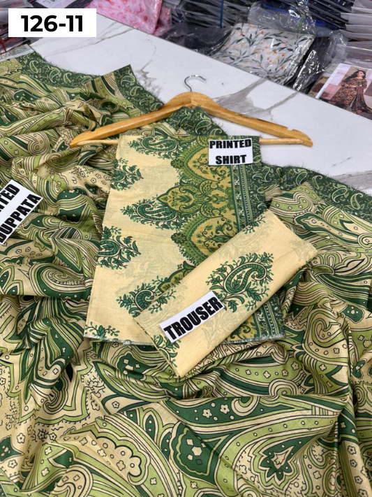 VOL 126 | DS 11 | DIGITAL PRINTED LAWN 3PC VOIL LAWN DUPATTA