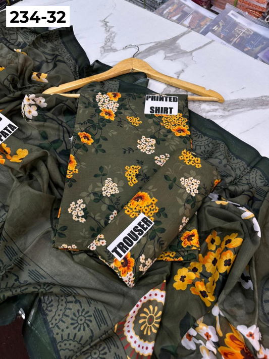 VOL 234 | DS 32 | Baroque | DIGITAL PRINTED LAWN THREE PIECES