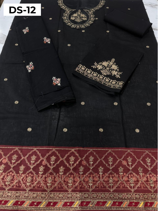 | DS 12-BLACK | KIDS EMBROIDERED LAWN 2PC