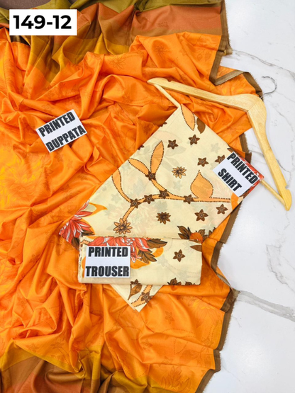 VOL 149 | DS 12 | DIGITAL PRINTED LAWN 3PC VOIL LAWN DUPATTA