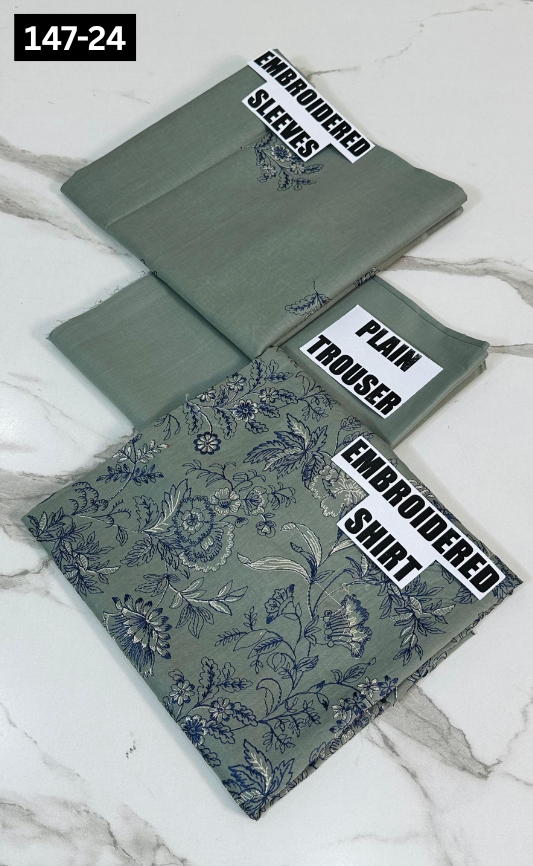 VOL 147 | DS 24 | EMBROIDERED COTTON CAMBRIC 2PC