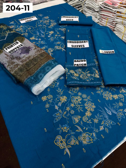 Vol 204 | DS 11 | LAWN EMBROIDERED THREE PIECE COLLECTION