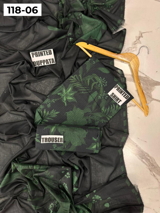 VOL 118 | DS 06 | DIGITAL PRINTED BANADORA LAWN 3PC VOIL LAWN DUPATTA