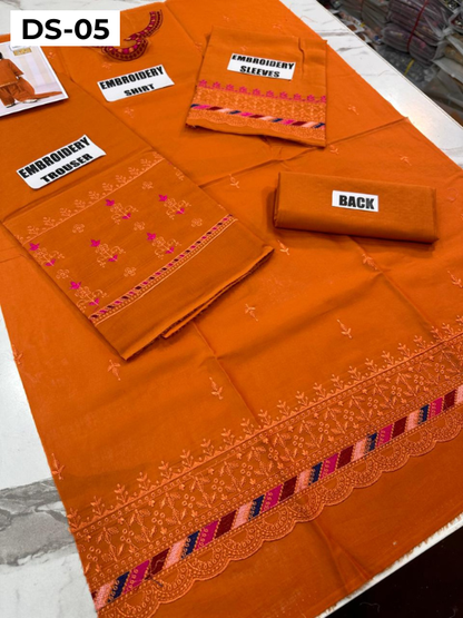 | DS 05-ORANGE | KIDS EMBROIDERED LAWN 2PC