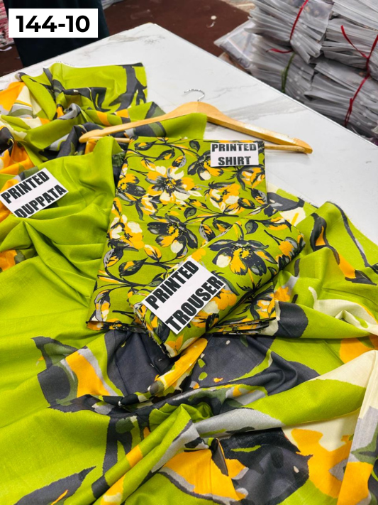 VOL 144 | DS 10 | DIGITAL PRINTED LAWN 3PC VOIL LAWN DUPATTA