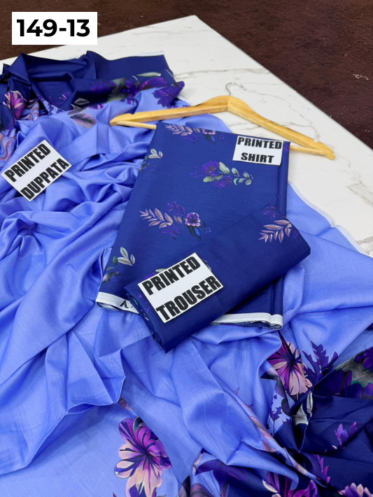 VOL 149 | DS 13 | DIGITAL PRINTED LAWN 3PC VOIL LAWN DUPATTA