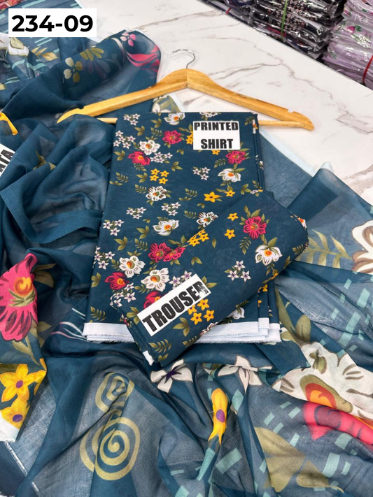 VOL 234 | DS 09 | Baroque | DIGITAL PRINTED LAWN THREE PIECES