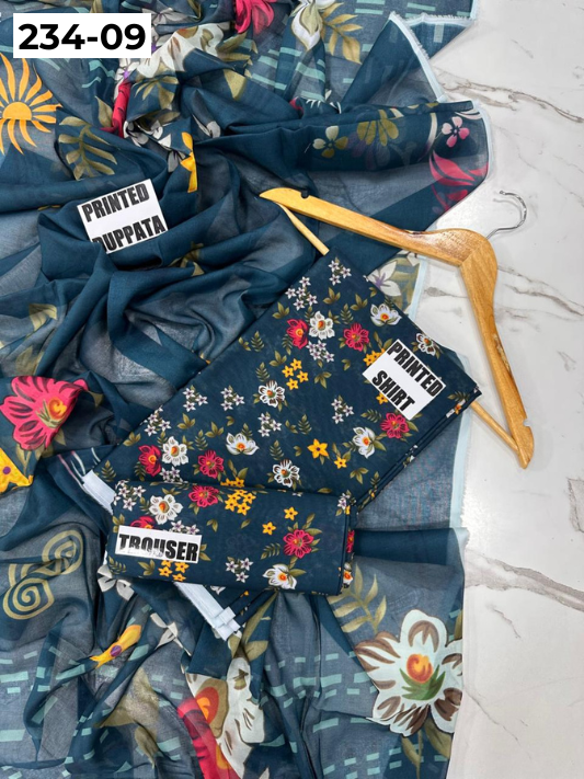 VOL 234 | DS 09 | Baroque | DIGITAL PRINTED LAWN THREE PIECES