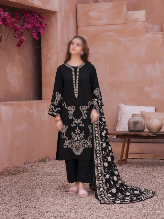 VOL 284 | 08 | SARAH BY SHANAYA | DIGITAL PRINTED 3PC CORDUROY KHADDAR SUIT | PRINTED SHIRT, TROUSER & DUPATTA