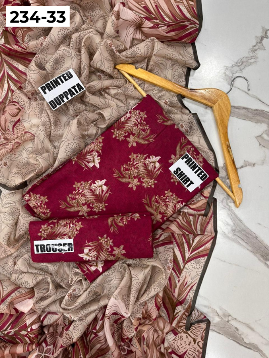 VOL 234 | DS 33 | Baroque | DIGITAL PRINTED LAWN THREE PIECES
