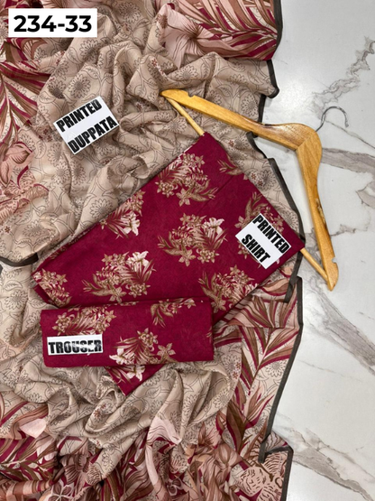 VOL 234 | DS 33 | Baroque | DIGITAL PRINTED LAWN THREE PIECES