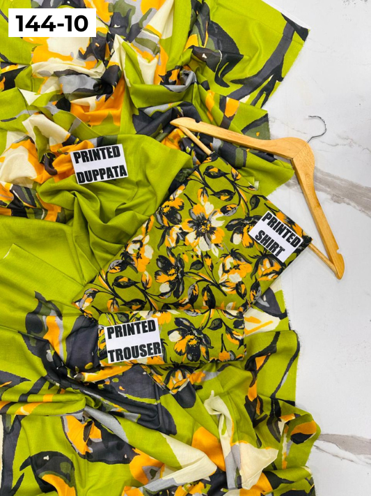 VOL 144 | DS 10 | DIGITAL PRINTED LAWN 3PC VOIL LAWN DUPATTA