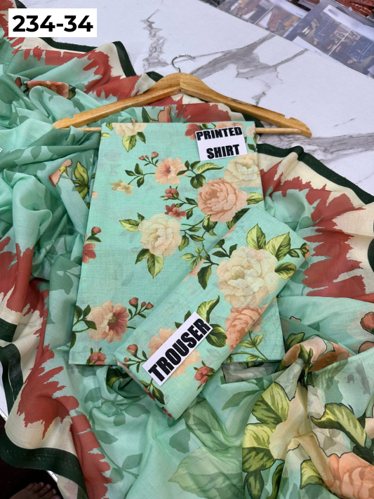 VOL 234 | DS 34 | Baroque | DIGITAL PRINTED LAWN THREE PIECES