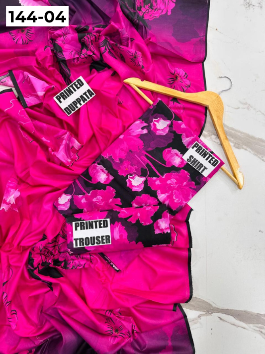 VOL 144 | DS 04 | DIGITAL PRINTED LAWN 3PC VOIL LAWN DUPATTA