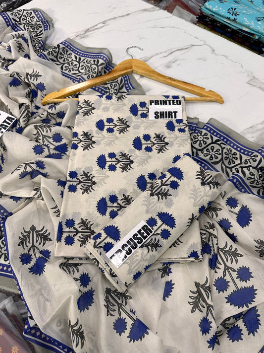 VOL 247 | DS 43 | DIGITAL PRINTED LAWN THREE PIECES VOIL LAWN DUPATTA