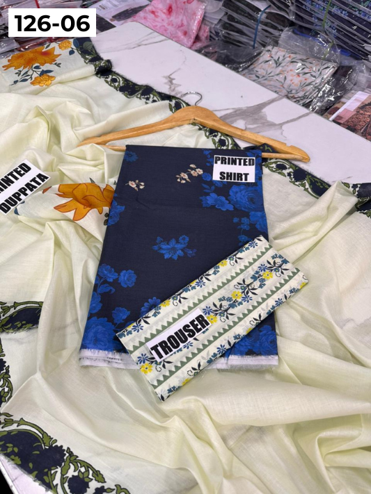 VOL 126 | DS 06 | DIGITAL PRINTED LAWN 3PC VOIL LAWN DUPATTA