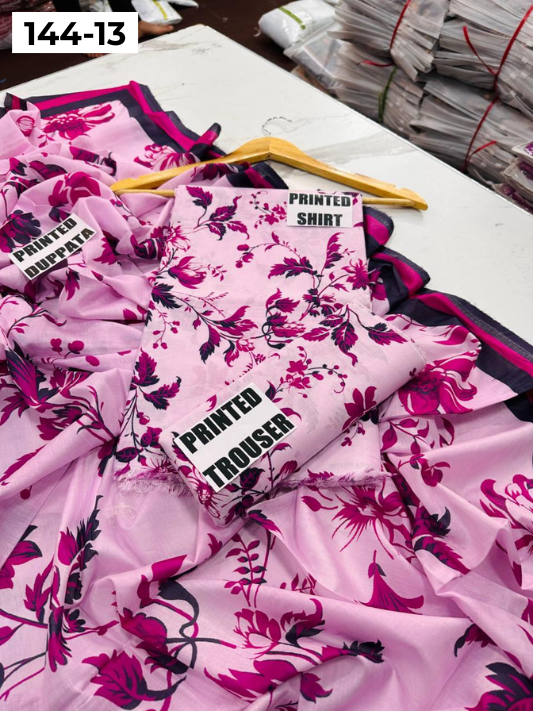 VOL 144 | DS 13 | DIGITAL PRINTED LAWN 3PC VOIL LAWN DUPATTA