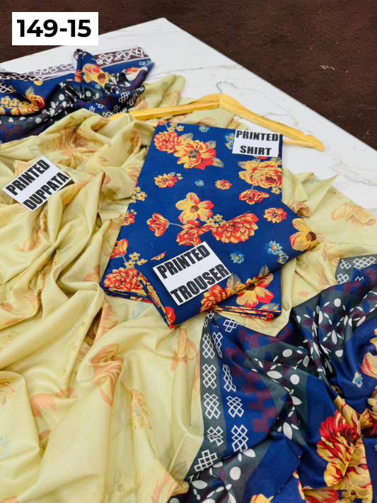 VOL 149 | DS 15 | DIGITAL PRINTED LAWN 3PC VOIL LAWN DUPATTA