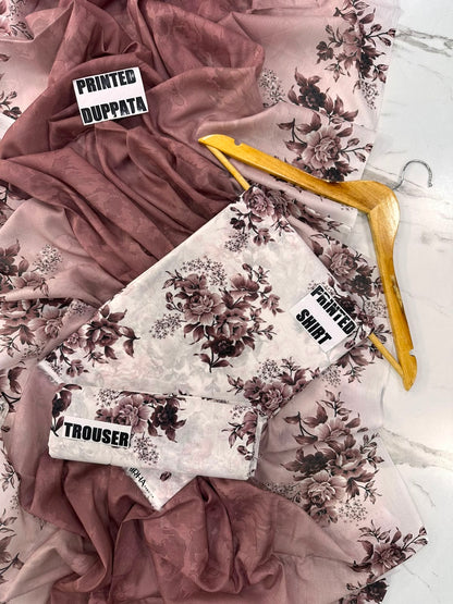 VOL 247 | DS 49 | DIGITAL PRINTED LAWN THREE PIECES VOIL LAWN DUPATTA