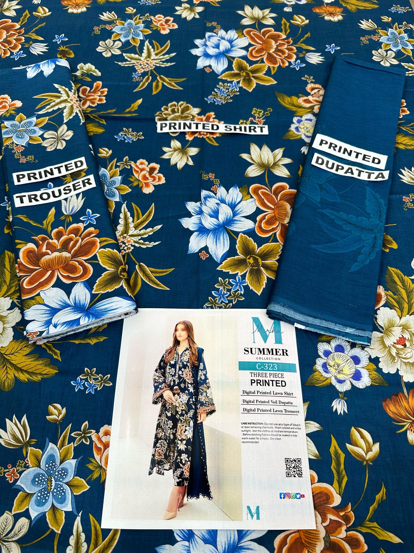 MIRHA | DS C323 | DIGITAL PRINTED LAWN 3PC