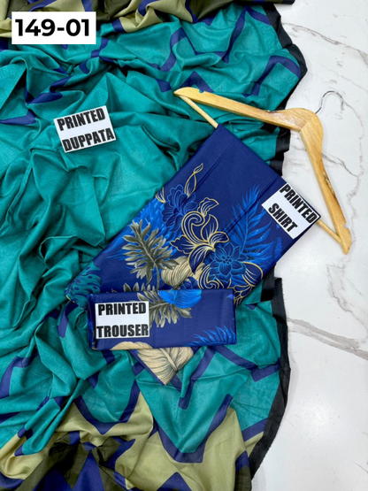VOL 149 | DS 01 | DIGITAL PRINTED LAWN 3PC VOIL LAWN DUPATTA