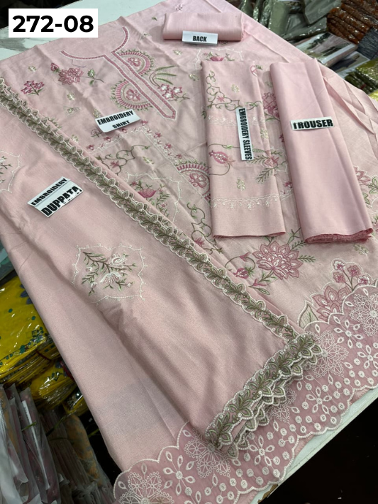 VOL 272 | DS 08 | DHANAK CHAMKI LUXURY EMBROIDERY 3PC