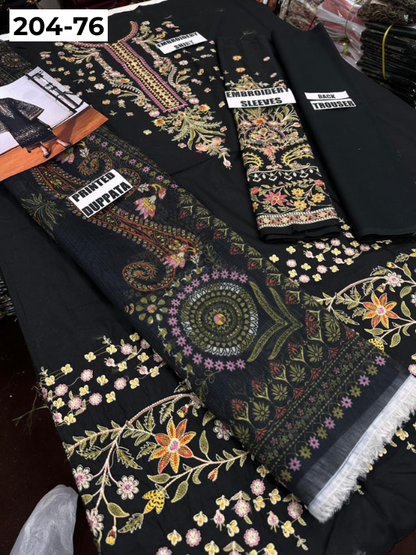 Vol 204 | DS 76 | LAWN EMBROIDERED THREE PIECE COLLECTION