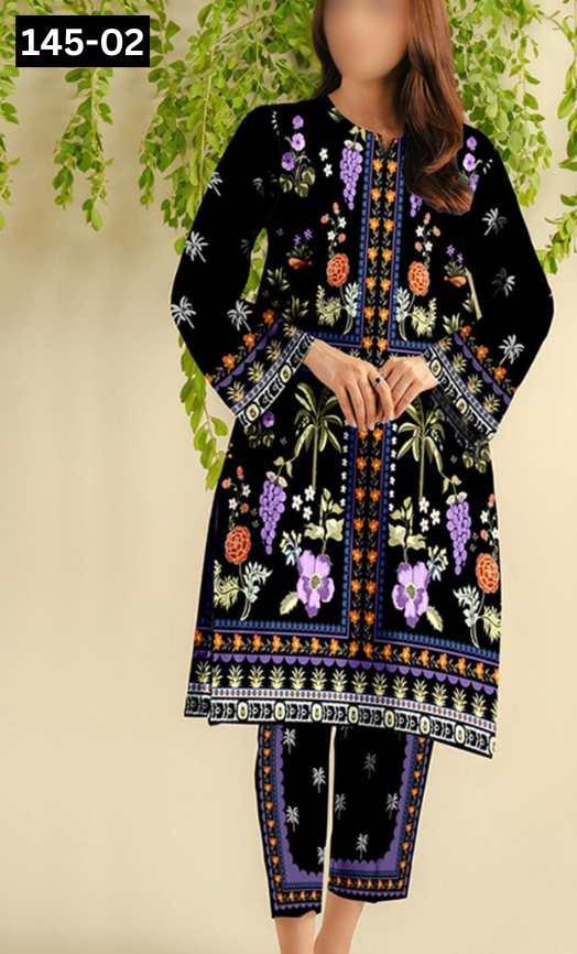 VOL 145 | DS 02 | DIGITAL PRINTED LAWN 2PC | CO-ORD SET