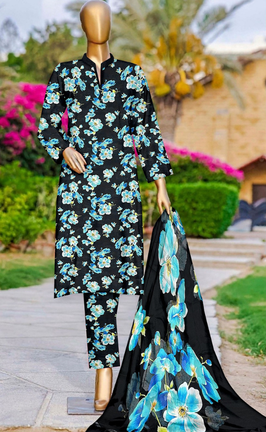 VOL 144 | DS 02 | DIGITAL PRINTED LAWN 3PC VOIL LAWN DUPATTA