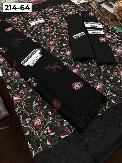 VOL 214 | DS 64 | LAWN LUXURY EMBROIDERED 3PC