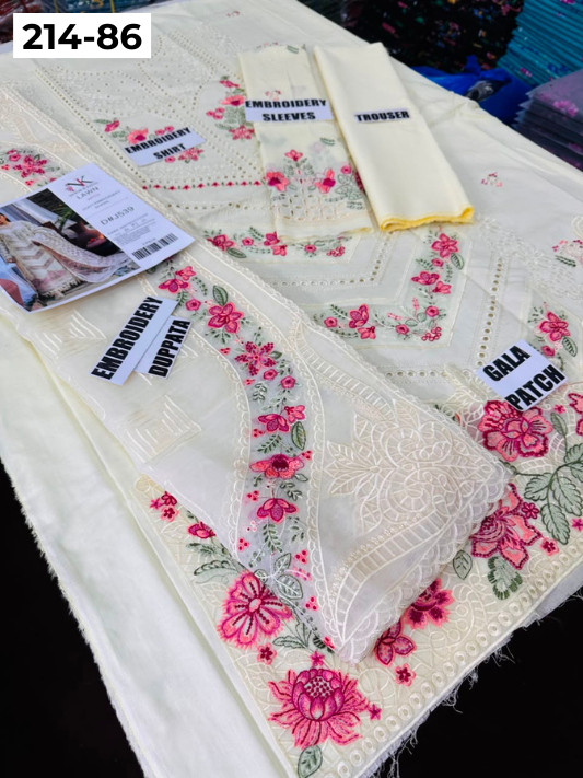 VOL 214 | DS 86 | LAWN LUXURY EMBROIDERED 3PC