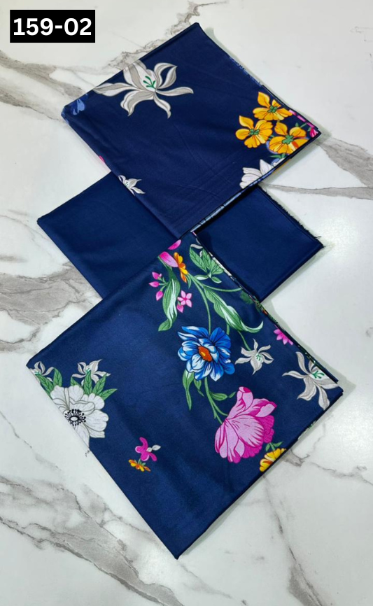 VOL 159 | DS 02 | DIGITAL PRINTED LINEN 3PC LINEN DUPATTA