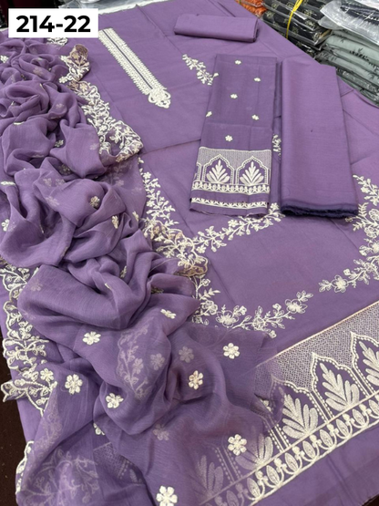 VOL 214 | DS 22 | LAWN LUXURY EMBROIDERED 3PC