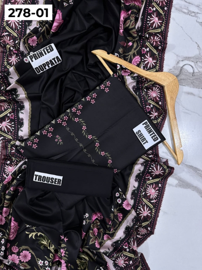 VOL 278 | DS 01 | MANNAT BY SHANAYA | DIGITAL PRINTED 3PC STONE VISCOSE SHIRT, PRINTED TROUSER, PRINTED STONE VISCOSE DUPATTA