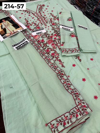 VOL 214 | DS 57 | LAWN LUXURY EMBROIDERED 3PC