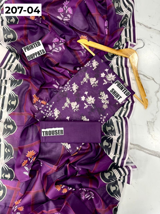 VOL 207 | DS 04 | DIGITAL PRINTED LAWN 3PC LAWN DUPATTA
