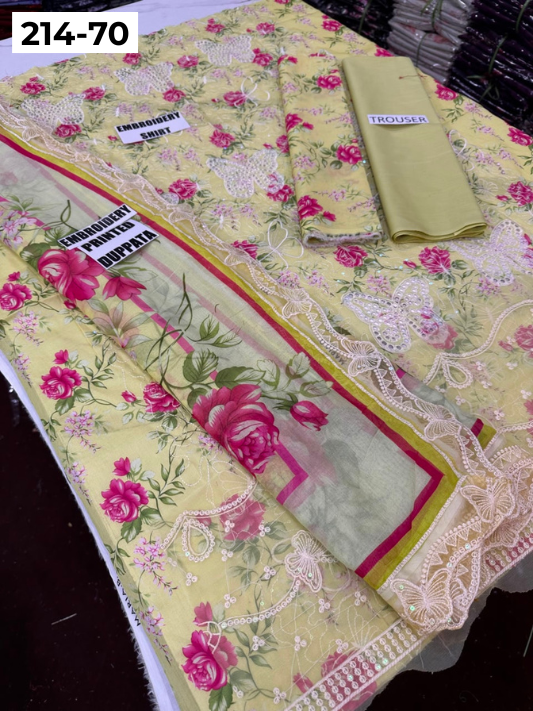 VOL 214 | DS 70 | LAWN LUXURY EMBROIDERED 3PC