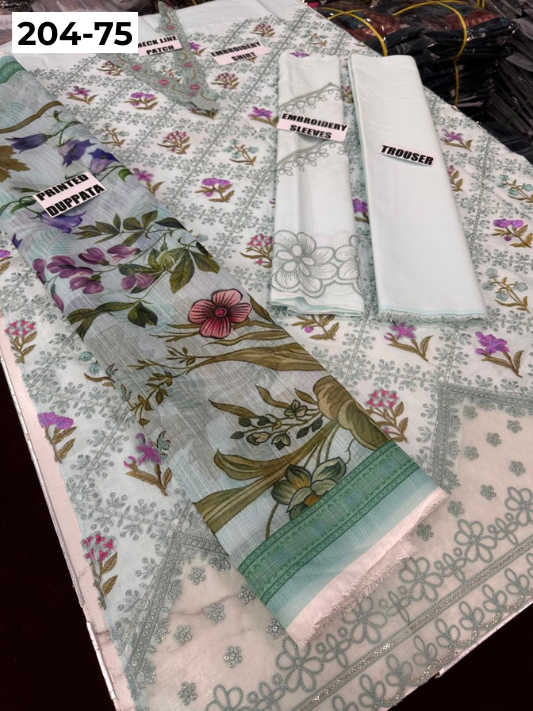 Vol 204 | DS 75 | LAWN EMBROIDERED THREE PIECE COLLECTION