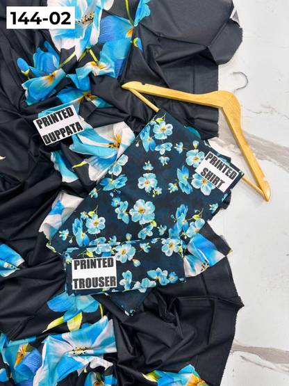 VOL 144 | DS 02 | DIGITAL PRINTED LAWN 3PC VOIL LAWN DUPATTA