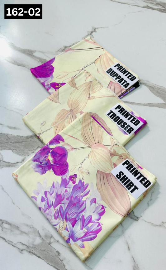 VOL 162 | DS 02 | DIGITAL PRINTED LINEN 3PC LINEN DUPATTA