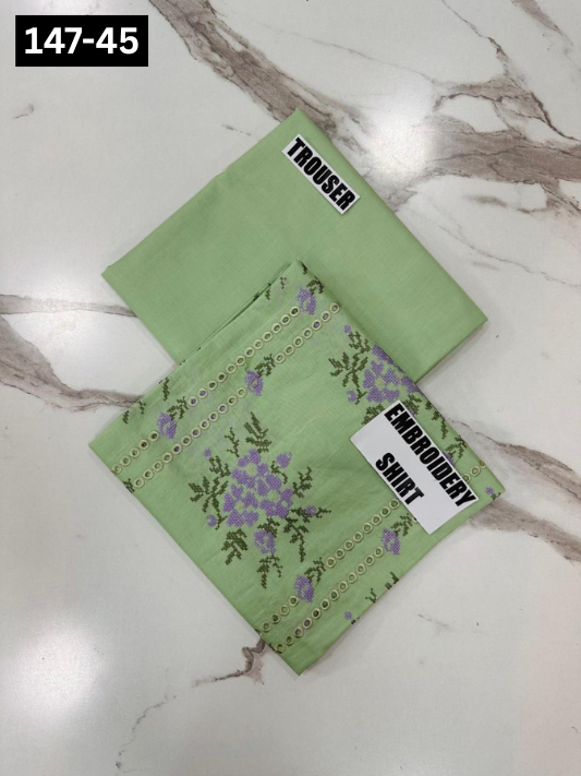 VOL 147 | DS 45 | EMBROIDERED COTTON CAMBRIC 2PC